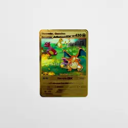 Charmander Charmeleon Charizard GX Tag Team Gold Metal Fan Art Card Gift - Image 1