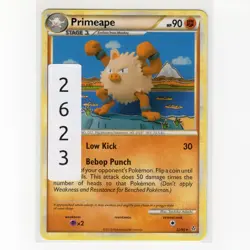 Pokemon TCG Primeape 22/95 HGSS Unleashed Regular Rare Card EN-LP 2010 - Image 3