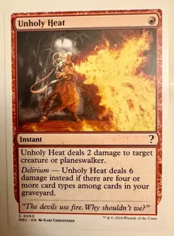 Unholy Heat White Border MTG Mystery Booster 2 - NM MB2 - Image 1