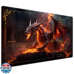 DEGDFSGR MTG Playmat with Zones - 24 x 14 inches, Non-Slip Rubber Base Comman - Image 1