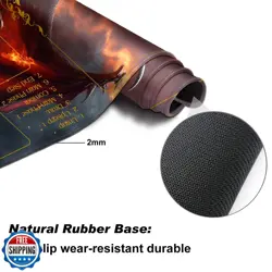 DEGDFSGR MTG Playmat with Zones - 24 x 14 inches, Non-Slip Rubber Base Comman - Image 5