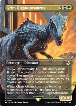 GRIM GIGANOTOSAURUS mtg NM-M Jurassic World Collection 1 Rare Card - Image 1