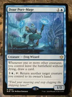 MTG TCG Bloomburrow Dour Port-Mage 0047 Regular Rare - Image 1