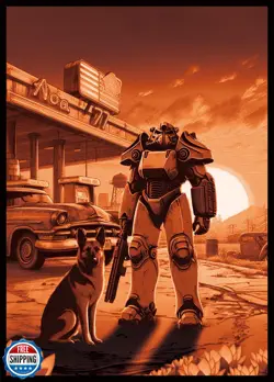 MTG Card Sleeves 100CT (Fallout Sunset), Matte Art Card Sleeves, Matte Back a - Image 1