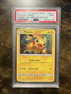 POKEMON 2017 Promo Pin Collection PIKACHU Holo #SM76 PSA 9 Mint RARE - Image 1