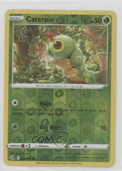 Caterpie Reverse Foil Pokemon Sword & Shield Fusion Strike #001 15zf - Image 1