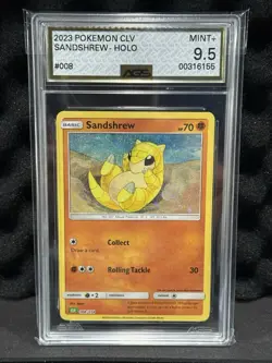Pokemon CGC TCG Classic Collection Holo Sandshrew CLV 008/034 AGS 9.5 - Image 1