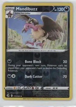 Mandibuzz Reverse Foil Pokemon Sword & Shield Fusion Strike #173 0d7t - Image 1
