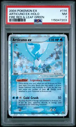 2004 POKEMON EX FIRE RED & LEAF GREEN #114 ARTICUNO EX-HOLO PSA 7 - Image 1