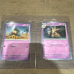 Abra 063 Kadabra 064 Cosmos Holo Promo Scarlet & Violet 151 Pokemon NM 2 SWIRLS - Image 1