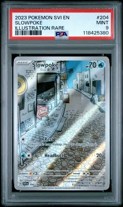 2023 POKEMON SVI EN-SCARLET & VIOLET ILLUSTRATION RARE #204 SLOWPOKE PSA 9 - Image 1