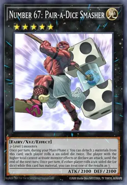 Yugioh! Number 67: Pair-a-Dice Smasher *COLLECTOR'S RARE* JUSH-EN058 PREORDER - Image 1