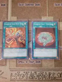 YUGIOH VANQUISH SOUL DUST DEVIL + VANQUISH SOUL CONTINUE WISU SUPER 1ST ED NM - Image 1
