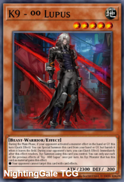 Yugioh! K9 -OO Lupis *COLLECTOR'S RARE* Justice Hunters JUSH-EN034 PREORDER - Image 1