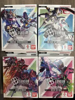 GUNDAM TCG CARD GAME STARTER DECK SET OF 4 ST01 ST02 ST03 ST04 IN HAND ENGLISH - Image 1