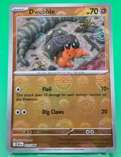 Pokemon TCG Dwebble 051/086 Black Bolt Poke Ball Reverse Holo Common Card - NM - Image 1