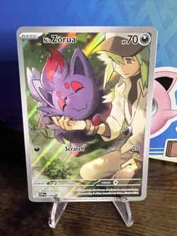 Pokemon TCG N's Zorua SVP 189, Journey Together, Black Star Promo Card - Image 1