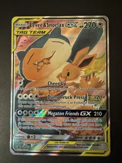 Pokemon Card TCG Eevee & Snorlax GX Tag Team Promo SM169 - NM/LP - Image 1