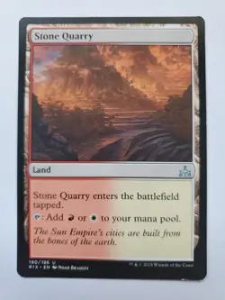MTG Magic The Gathering Card Stone Quarry Land Rivals Of Ixalan 2018 - Image 1