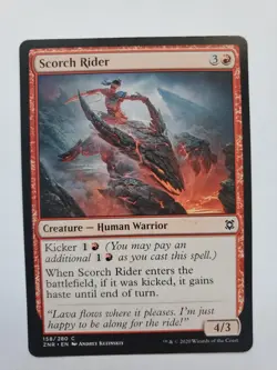 MTG Magic The Gathering Card Scorch Rider Creature Human Warrior Red Zendikar Ri - Image 1