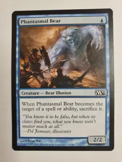 MTG Magic The Gathering Card Phantasmal Bear Creature Bear Illusion Blue M12 - Image 1