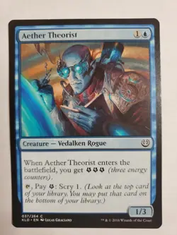 MTG Magic The Gathering Card Aether Theorist Creature Vedalken Rogue Blue - Image 1