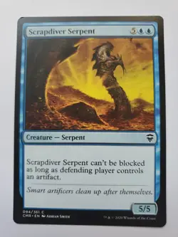 MTG Magic The Gathering Card Scrapdiver Serpent Creature Serpent Blue Commander - Image 1