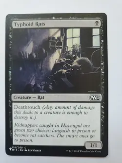 MTG Magic The Gathering Card Typhoid Rats Creature Rat Black M15 Kev Walker - Image 1