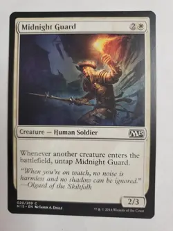 MTG Magic The Gathering Card Midnight Guard Creature Human Soldier White M15 - Image 1