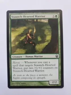 MTG Magic The Gathering Card Staunch-Hearted Warrior Creature Human Warrior - Image 1