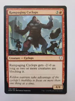 MTG Magic The Gathering Card Rampaging Cyclops Creature Cyclops Red Dominaria - Image 1