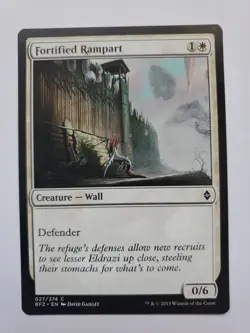 MTG Magic The Gathering Card Fortified Rampart Creature Wall White Battle For Ze - Image 1