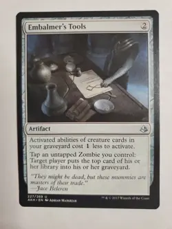 MTG Magic The Gathering Card Embalmer's Tools Artifact Amonkhet 2017 - Image 1
