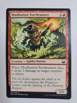 MTG Magic The Gathering Card Mudbutton Torchrunner Creature Goblin Warrior Red - Image 1