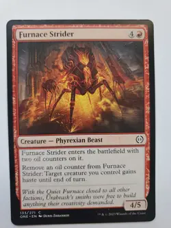 MTG Magic The Gathering Card Furnace Strider Creature Phyrexian Beast Red - Image 1