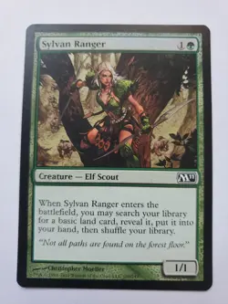MTG Magic The Gathering Card Sylvan Ranger Creature Elf Scout Green M11 - Image 1