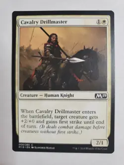 MTG Magic The Gathering Card Cavalry Drillmaster Creature Human Knight White M19 - Image 1