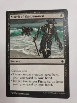 MTG Magic The Gathering Card March of the Drowned Sorcery Black Ixalan 2017 - Image 1