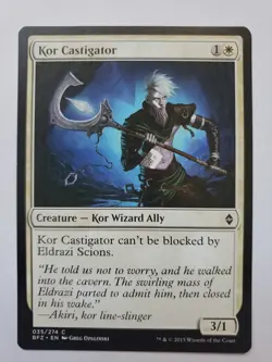 MTG Magic The Gathering Card Kor Castigator Creature Kor Wizard Ally White - Image 1