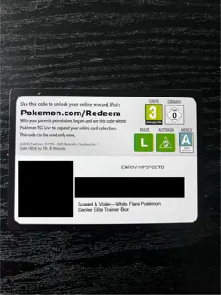 Black Flare + White Flare Pokemon Center Elite Trainer Box DIGITAL Code Cards - Image 2