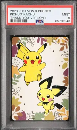 PSA 9 POKEMON PRONTO PIKACHU & FRIENDS THANK YOU VER 1 set of 2 PICHU MIMIKYU - Image 1