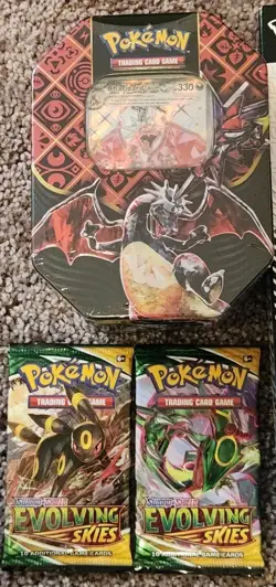 POKEMON TCG CHARIZARD GALARIAN ARTICUNO TYRANITAR V STRIKERS EVO TINS SEALED LOT - Image 2