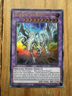 YUGIOH Blue-Eyes Twin Burst Dragon (Purple) LDS2-EN019 ULTRA 1st Ed Card - Image 1