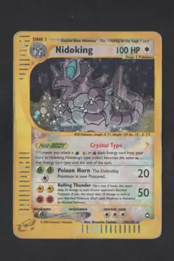 Pokemon Card-Nidoking-Holo-Aquapolis-150/147-Crystal-ENG-Played - Image 1