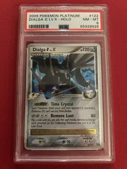 **Energy Error** 2009 Pokemon Platinum Dialga G LV.X Holo Card #122 PSA NM-MT 8 - Image 1