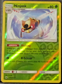 1 POKEMON CARD TCG/NINJASK/30/214/REVERSE HOLO/UNCOMMON/2018 - Image 1