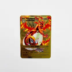 Charizard DX Pokemon Gold Metal Card Collectible Gift Display - Image 1