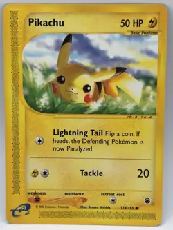 Pikachu 124/165 Expedition Base Set Regular Common Vintage Pokemon Card TCG LP - Image 1