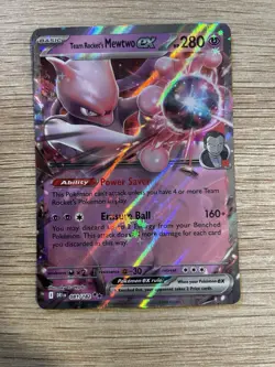 (POKEMON) Team Rockets Mewtwo Ex 081/182 Holo Art Official Pokemon Card - Image 1