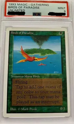Birds Of Paradise Unmilited Unlimited Edition Mtg Psa Appraisal 9 - Image 1